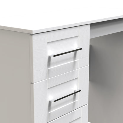 York Desk White 3 Drawers 90cm