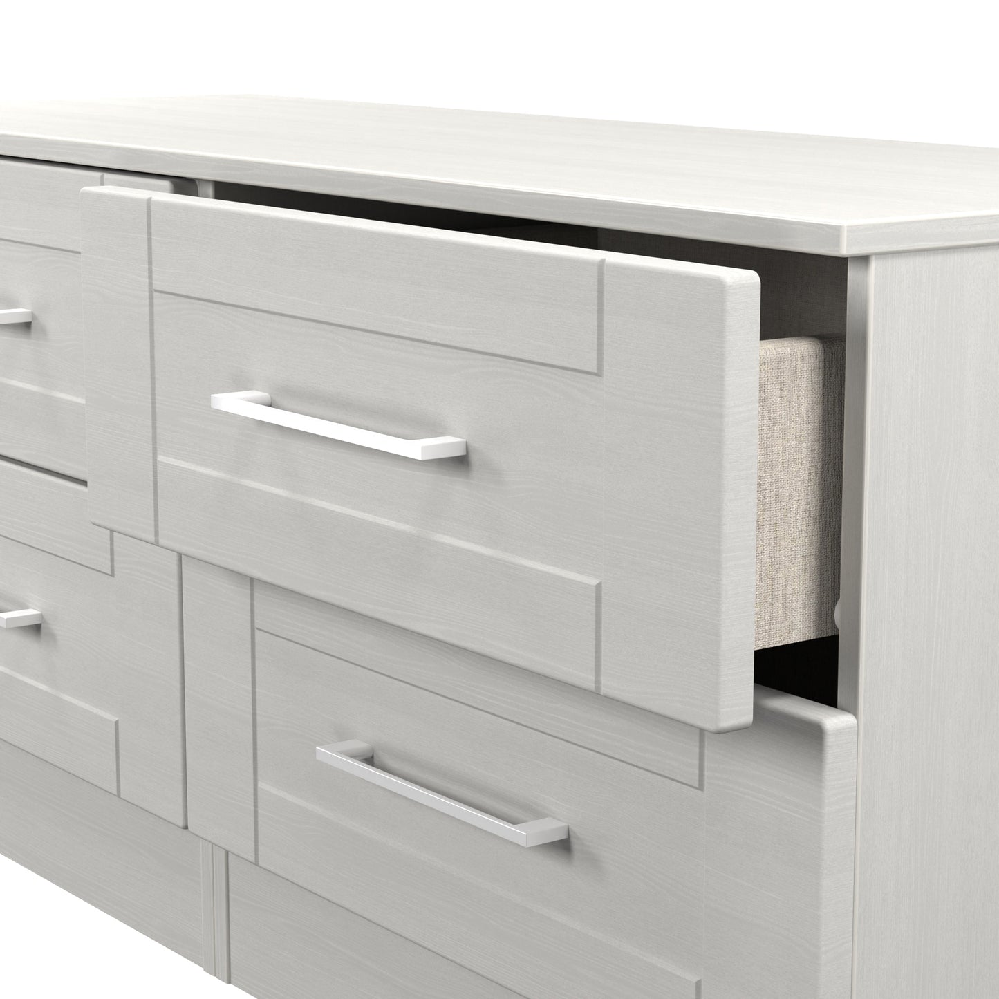 York Large Chest of Drawers Grey 4 Drawers 110cm