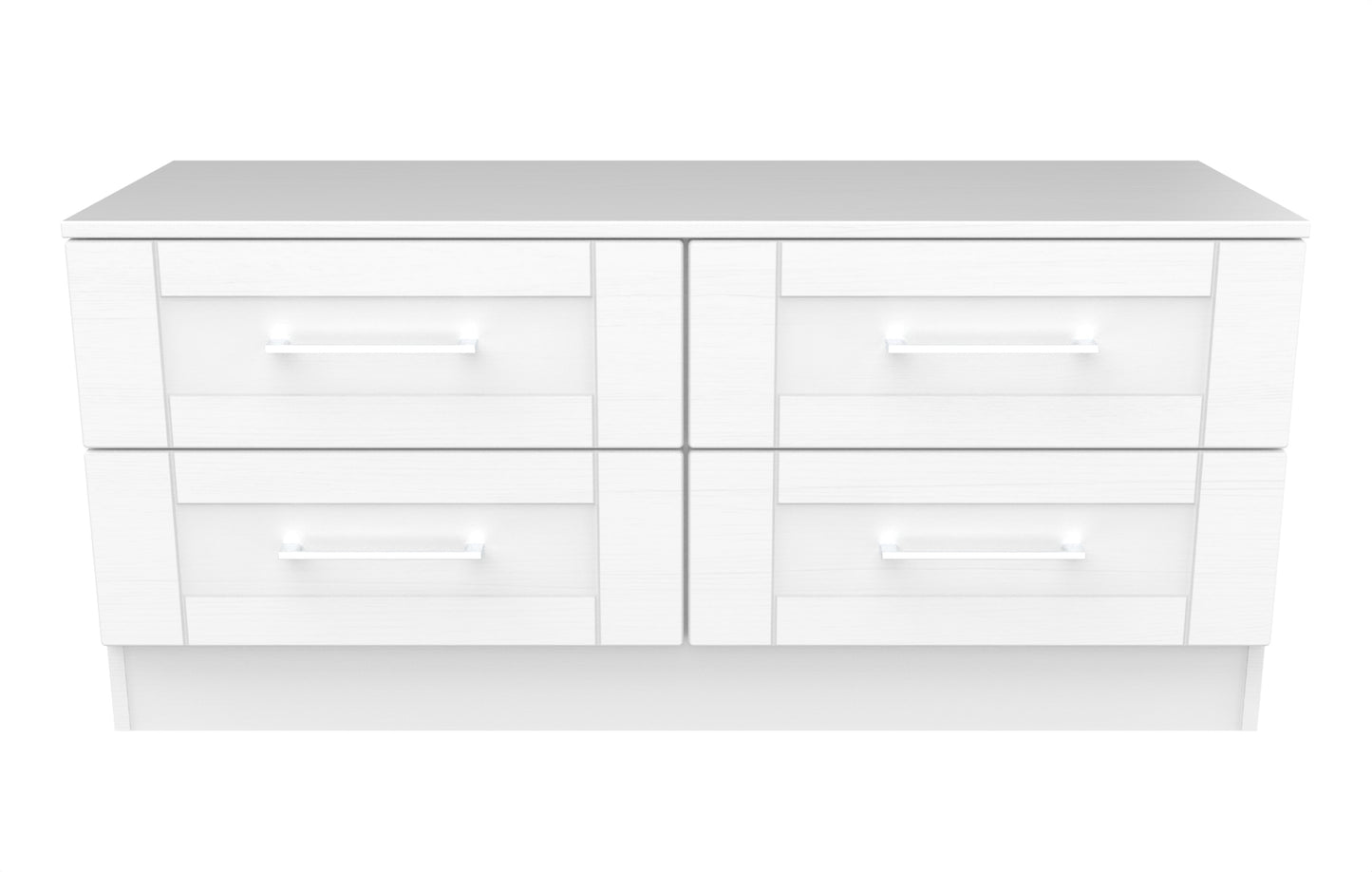 York Large Chest of Drawers White 4 Drawers 110cm
