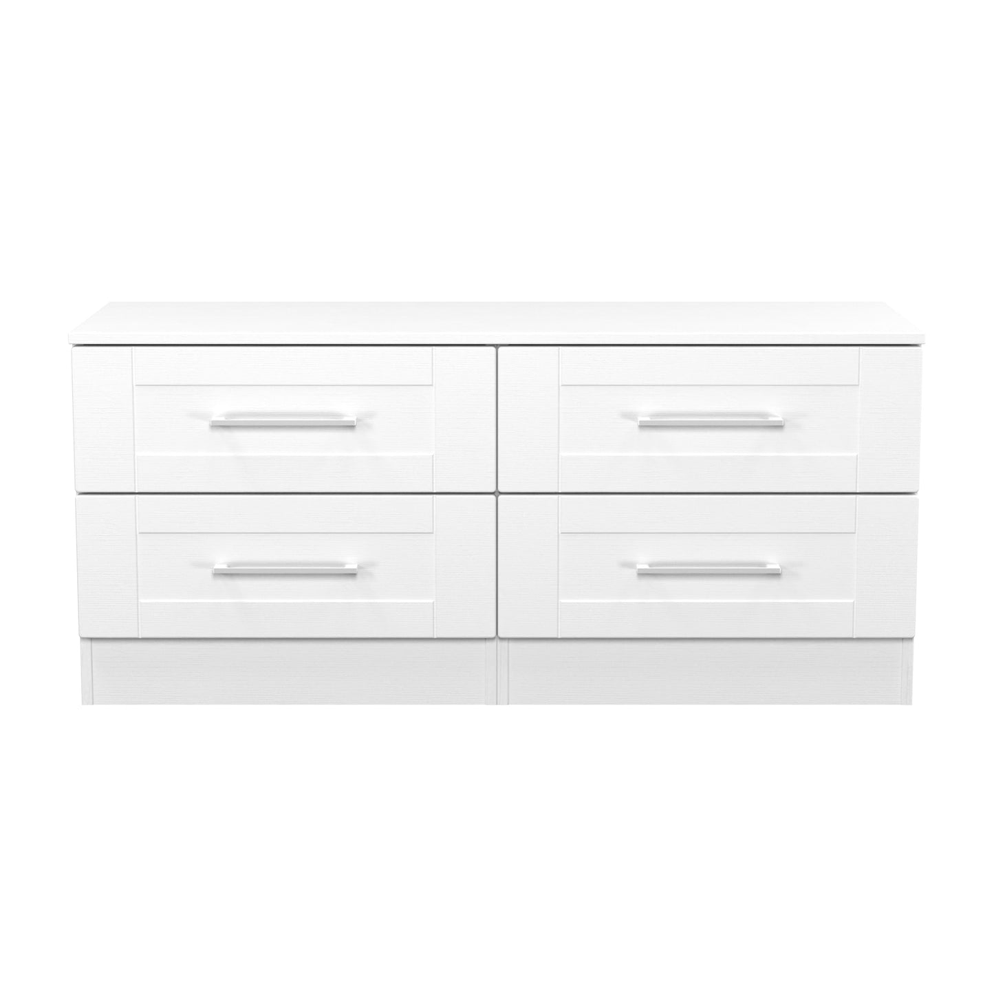 York Large Chest of Drawers White 4 Drawers 110cm