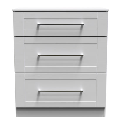 York Chest of Drawers Grey 3 Drawers 39cm
