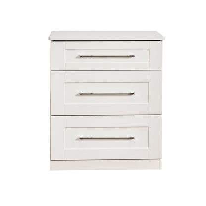 York Chest of Drawers White 3 Drawers 39cm