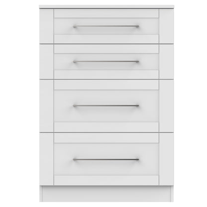 York Tall Chest of Drawers Grey 4 Drawers 74cm