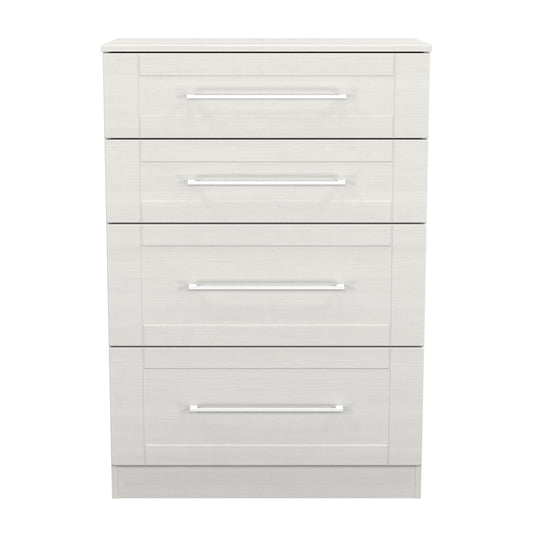 York Tall Chest of Drawers Grey 4 Drawers 74cm
