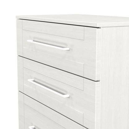 York Tall Chest of Drawers Grey 4 Drawers 74cm