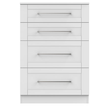 York Tall Chest of Drawers Grey 4 Drawers 74cm