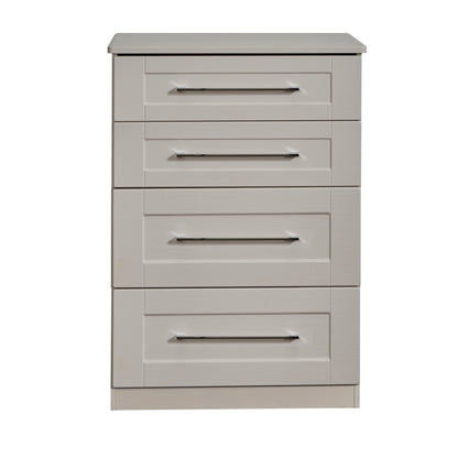 York Tall Chest of Drawers Cream 4 Drawers 74cm