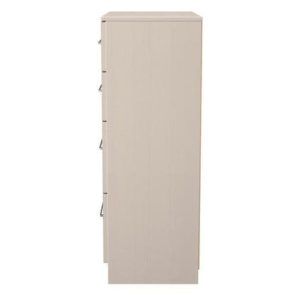 York Tall Chest of Drawers Cream 4 Drawers 74cm