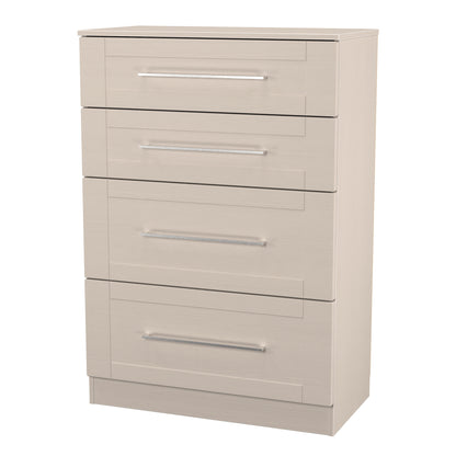 York Tall Chest of Drawers Cream 4 Drawers 74cm