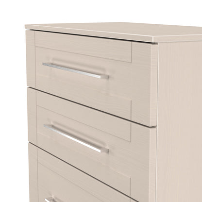 York Tall Chest of Drawers Cream 4 Drawers 74cm