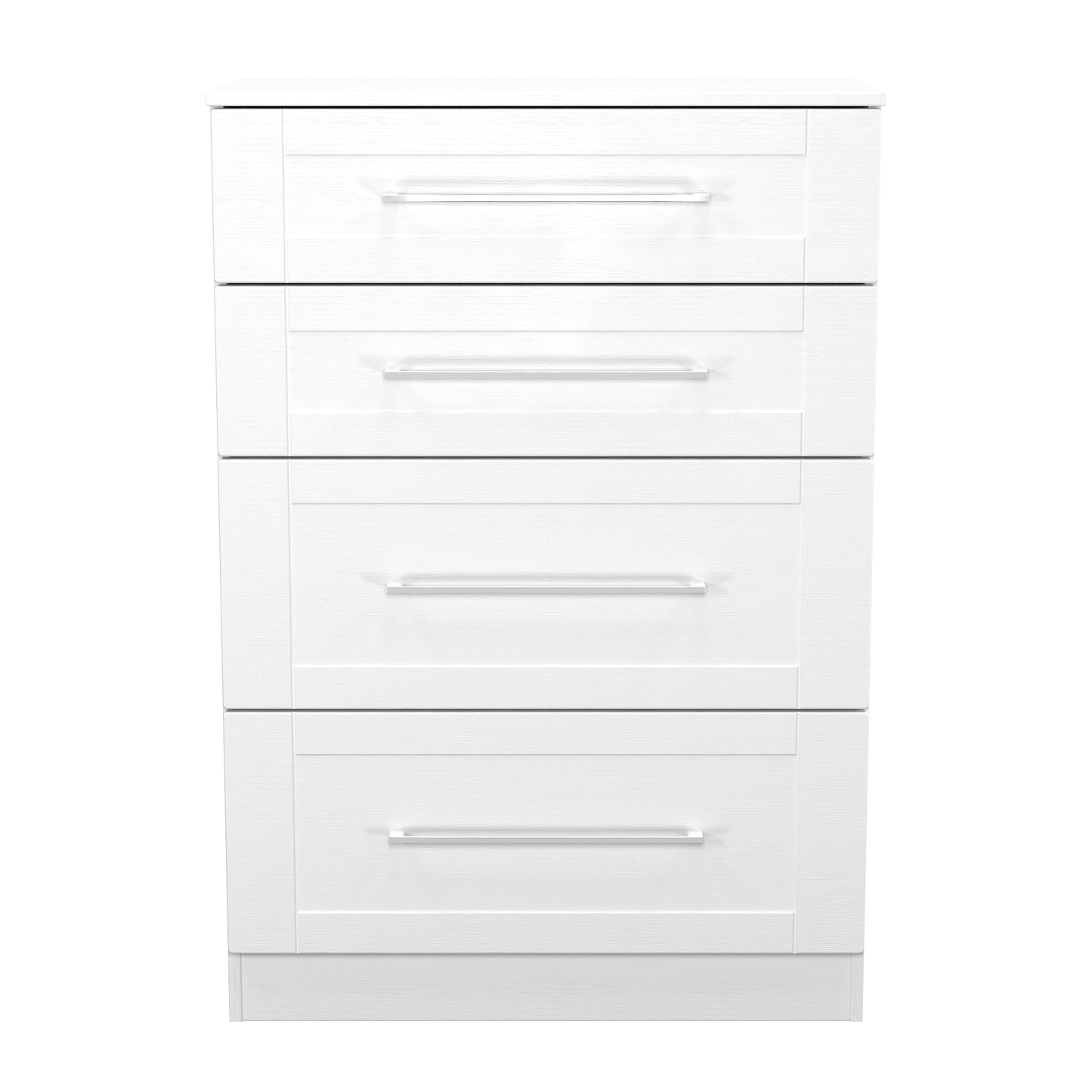 York Tall Chest of Drawers White 4 Drawers 74cm