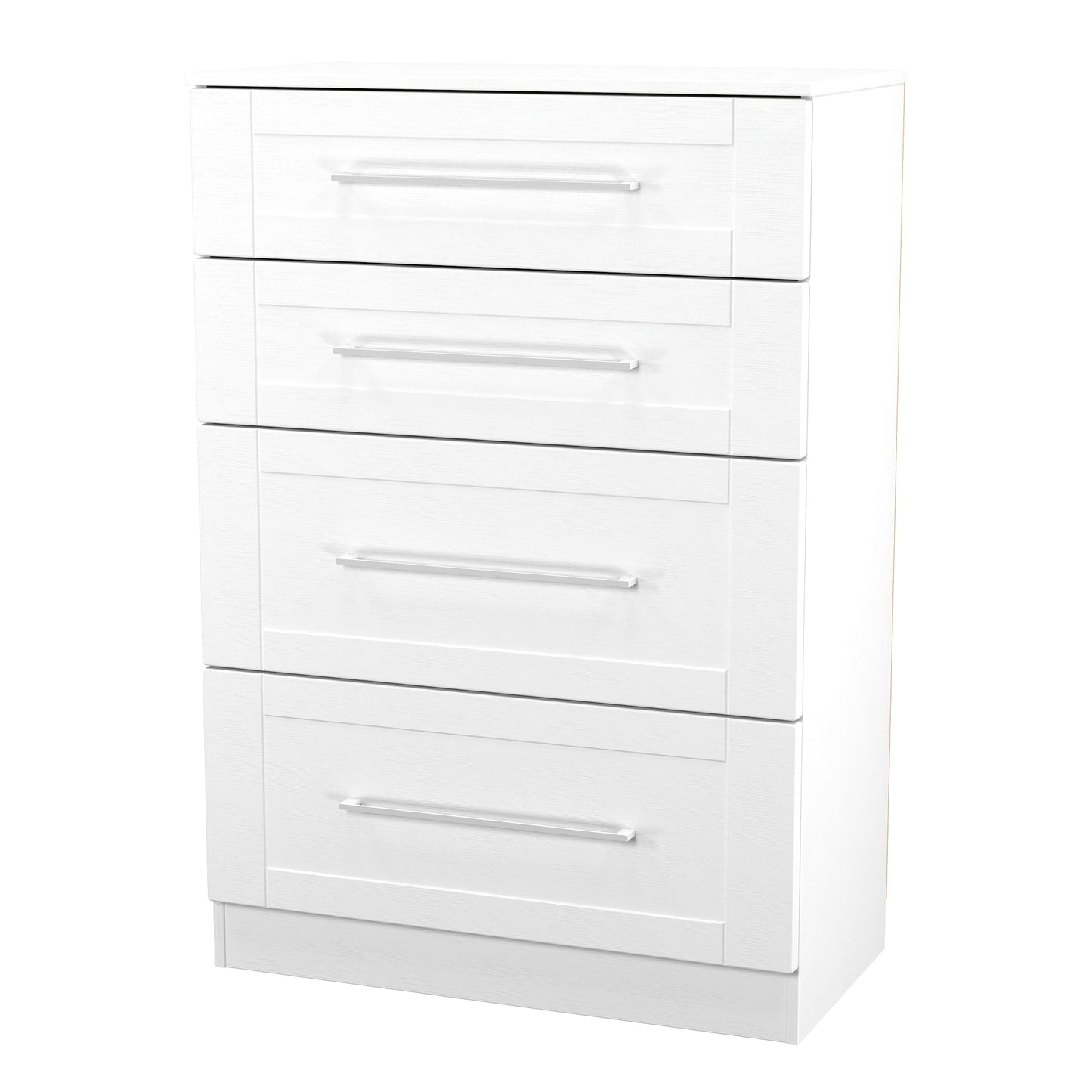 York Tall Chest of Drawers White 4 Drawers 74cm