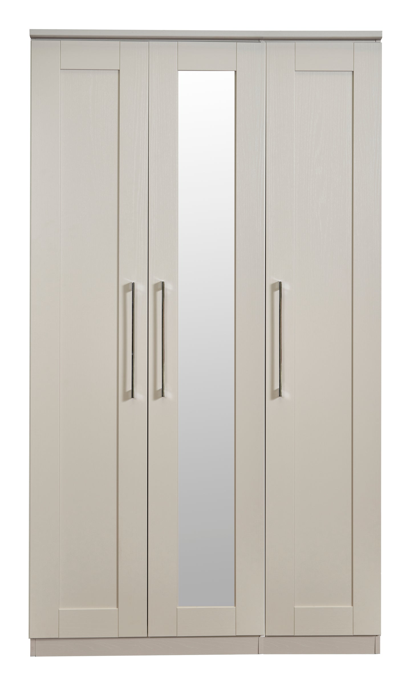 York Tall Mirror Wardrobe Cream 1 Shelf 111cm