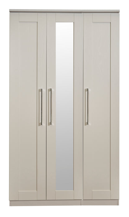 York Tall Mirror Wardrobe Cream 1 Shelf 111cm