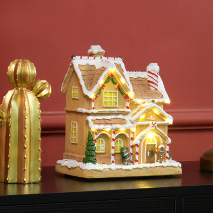 Gingerbread House Miniature Christmas Scene - 22.5cm
