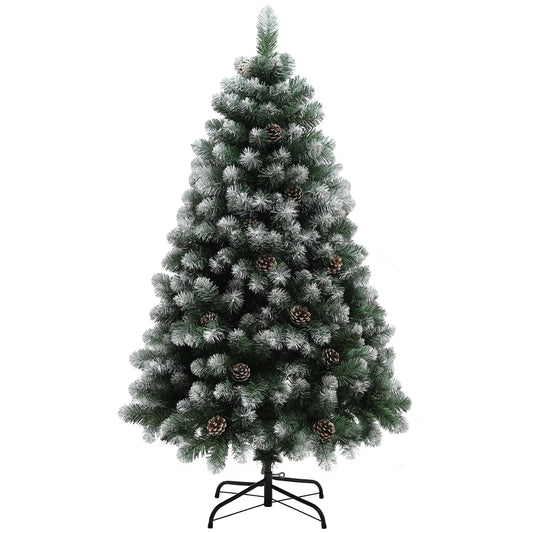 5ft Pinecone Christmas Tree Artificial - White Frosted Green  489 Tips