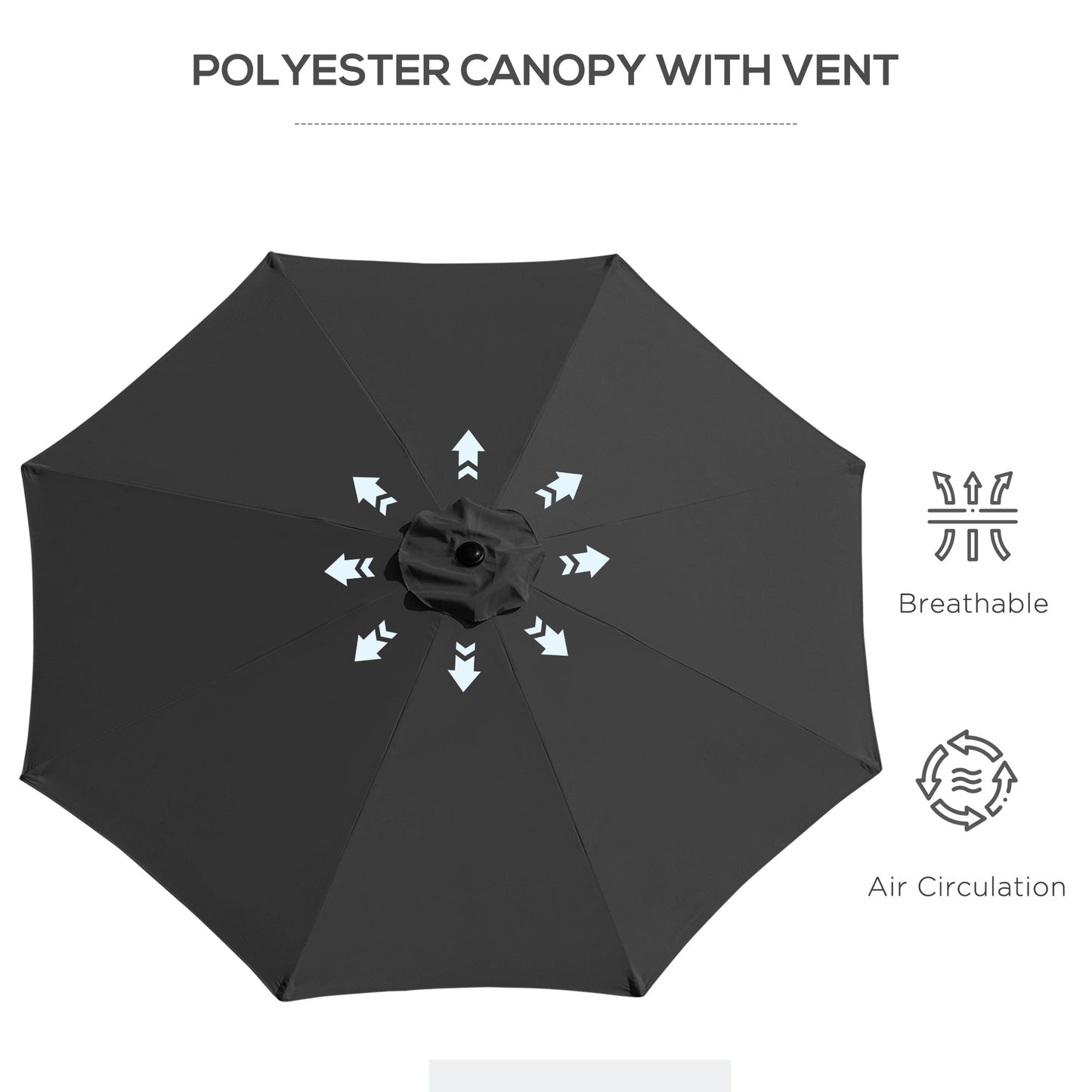 3M Tilting Parasol Garden Umbrellas