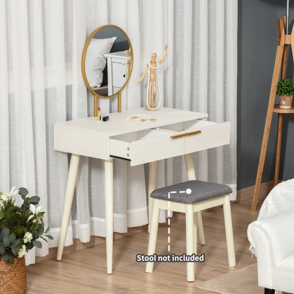Modern Dressing Table with Round Mirror