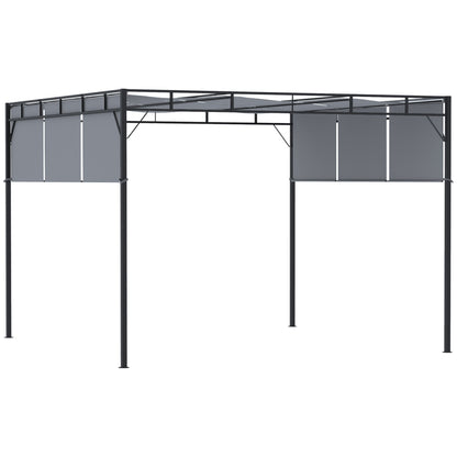 3 x 3M Steel Pergola Gazebo with Retractable Roof