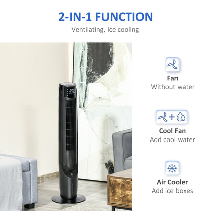 2.8L Oscillating Three Speed Air Cooler With Timer & Remote Control Black & White