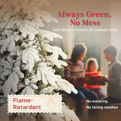 5ft Christmas Tree Artificial - White Frosted Green  1020 Tips