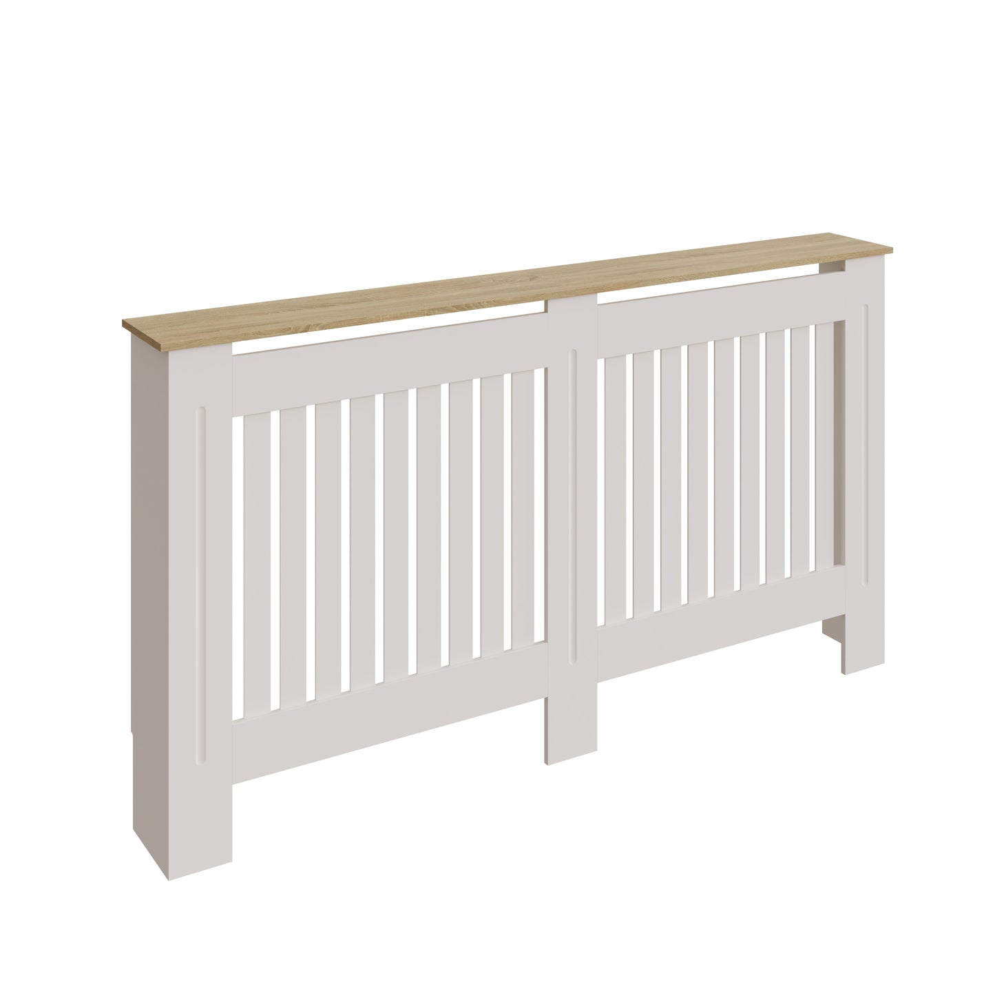Longslow Large Radiator Cover White & Oak 1 Shelf