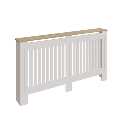 Longslow Large Radiator Cover White & Oak 1 Shelf