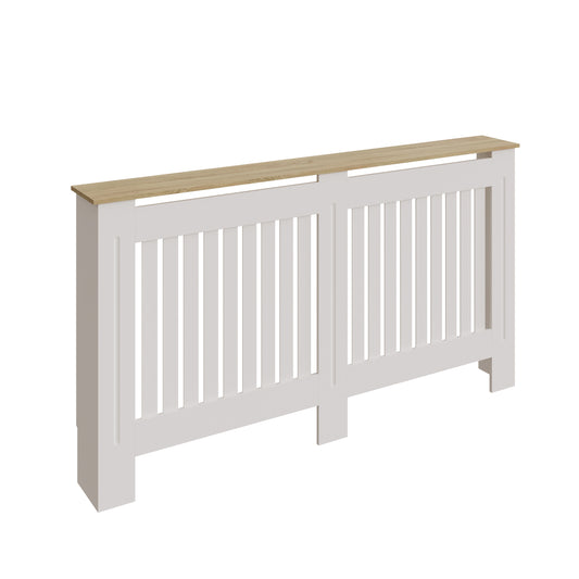 Longslow Large Radiator Cover White & Oak 1 Shelf