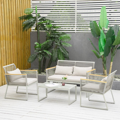 4-Pieces Patio Wicker Sofa Set