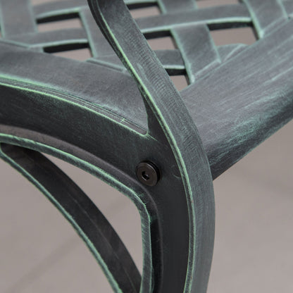 Cast Aluminium Garden Bench 2 Seater Antique Loveseat for Outdoor Patio Porch Park