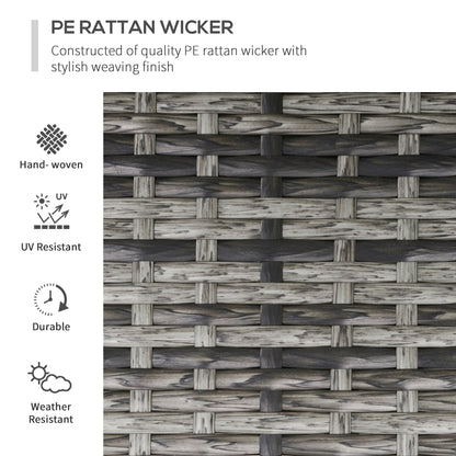 2 Seater Patio Rattan Wicker Chaise Lounge Sofa Set w/ Cushion for Patio Yard Porch