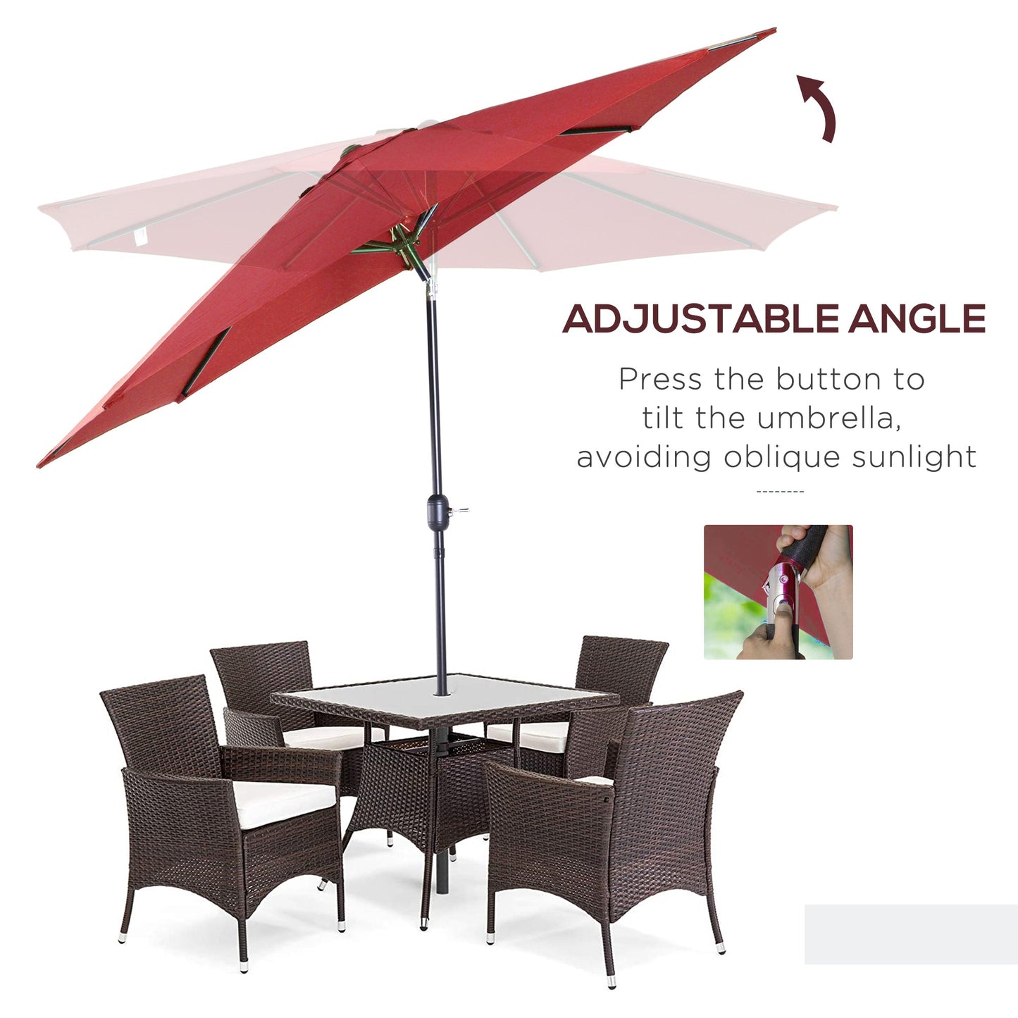 3M Tilting Parasol Garden Umbrellas