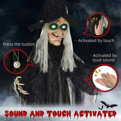 Animated Witch Halloween Decoration - 183cm
