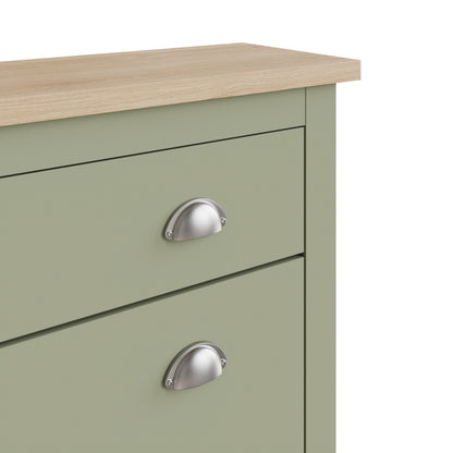 Lancaster Tall Shoe Storage Green 2 Doors 4 Shelves 1 Drawer