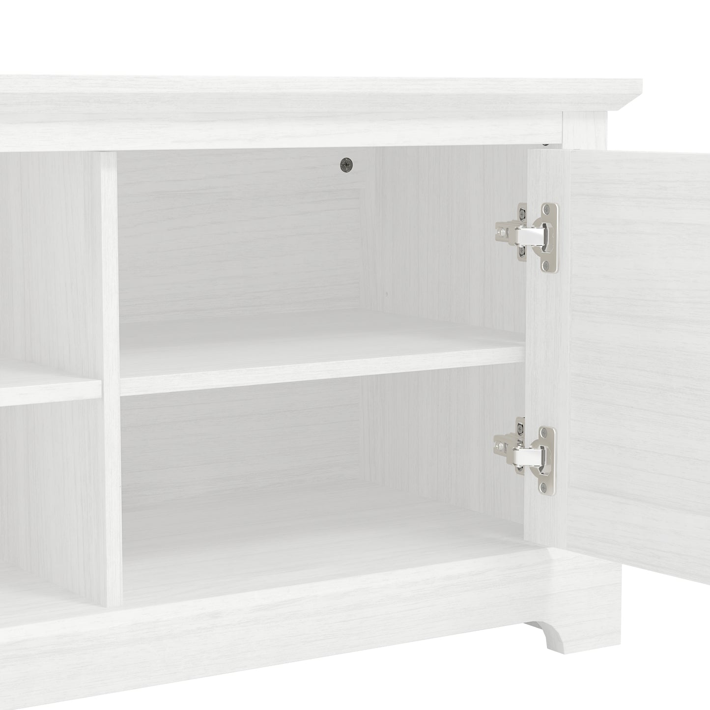 Salcombe TV Unit White 6 Shelves 2 Doors