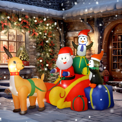 Santa Sleigh Inflatable Christmas Decoration - 180cm