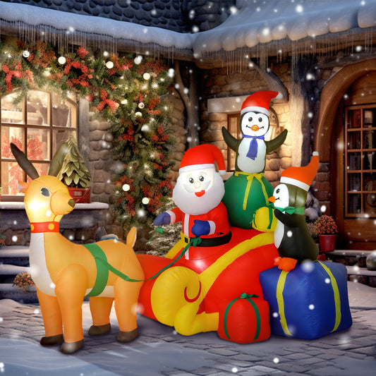 Santa Sleigh Inflatable Christmas Decoration - 180cm