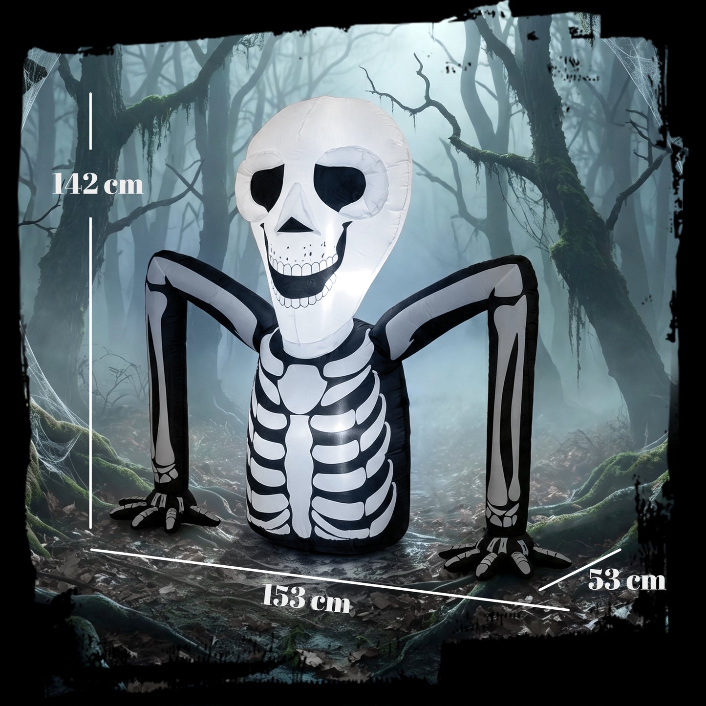 Skeleton Inflatable Halloween Decoration - 153cm