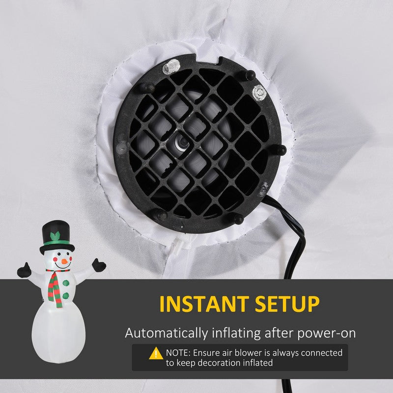 Homcom 6.5ft Inflatable Snowman LED Christmas Xmas Air Blown Holiday Decoration Outdoor Garden Decor