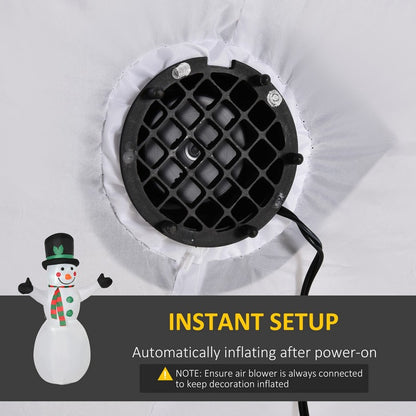 Homcom 6.5ft Inflatable Snowman LED Christmas Xmas Air Blown Holiday Decoration Outdoor Garden Decor