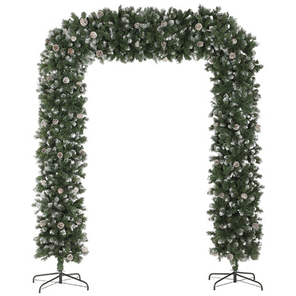 8ft Pinecone Christmas Tree Arch Artificial - White Frosted Green  1800 Tips