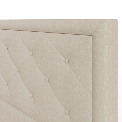 Hollywood Double Ottoman Bed Metal & Wood Natural 5 x 7ft