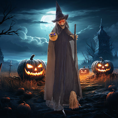 Animated Witch Halloween Decoration - 190cm