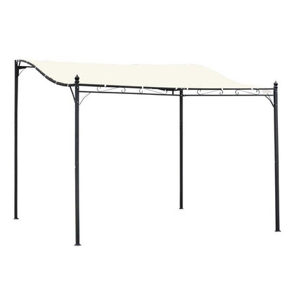 Outsunny 3X3 M Wall Mounted Garden Porch-Black/Cream White