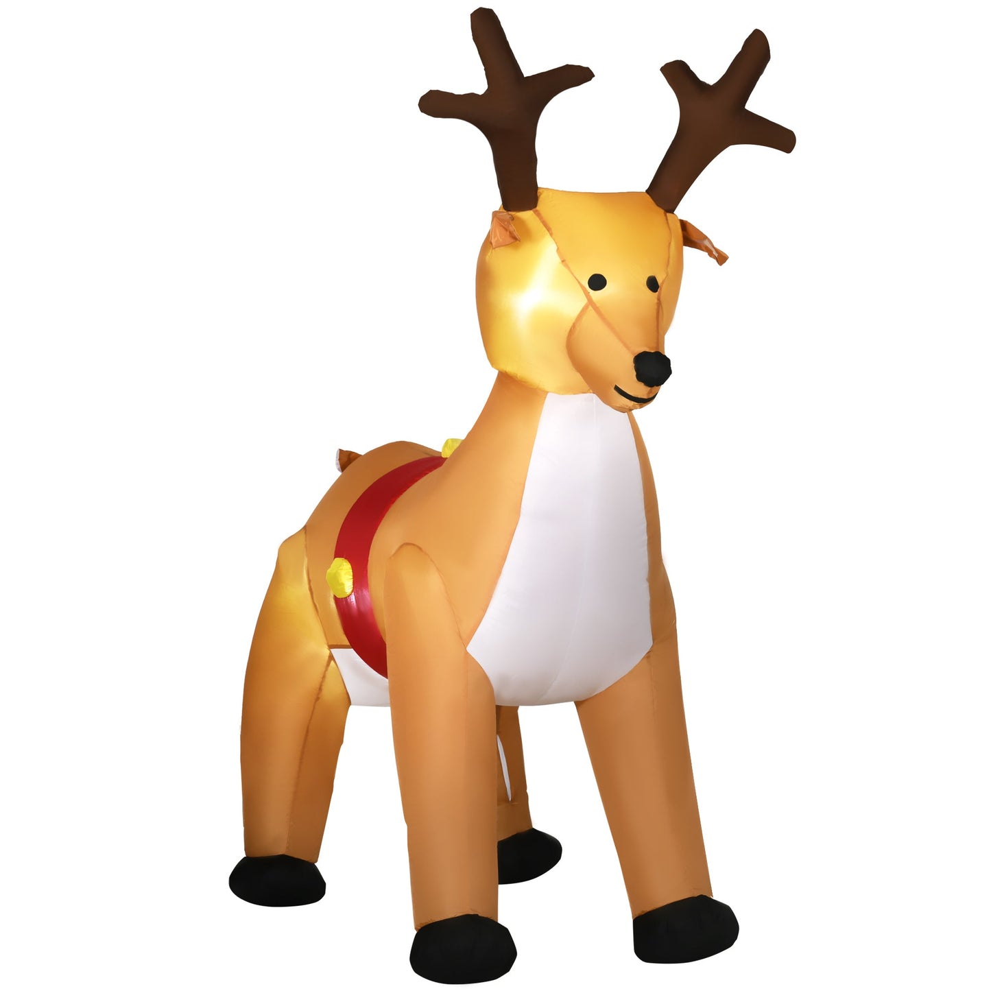 Homcom Lighted Christmas Inflatable Reindeer Blow Up Outdoor Decoration for Garden Primary Image