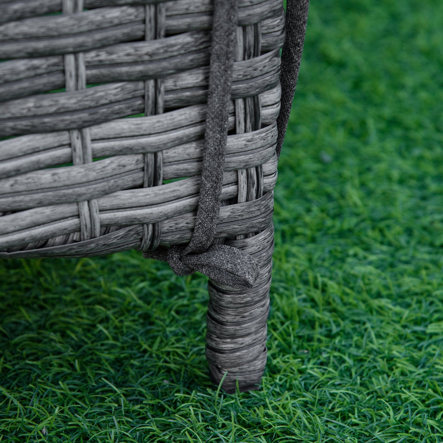 Patio Dual Rattan Wicker Single Sun Lounger w/ 4-Level Adjustable Headrest