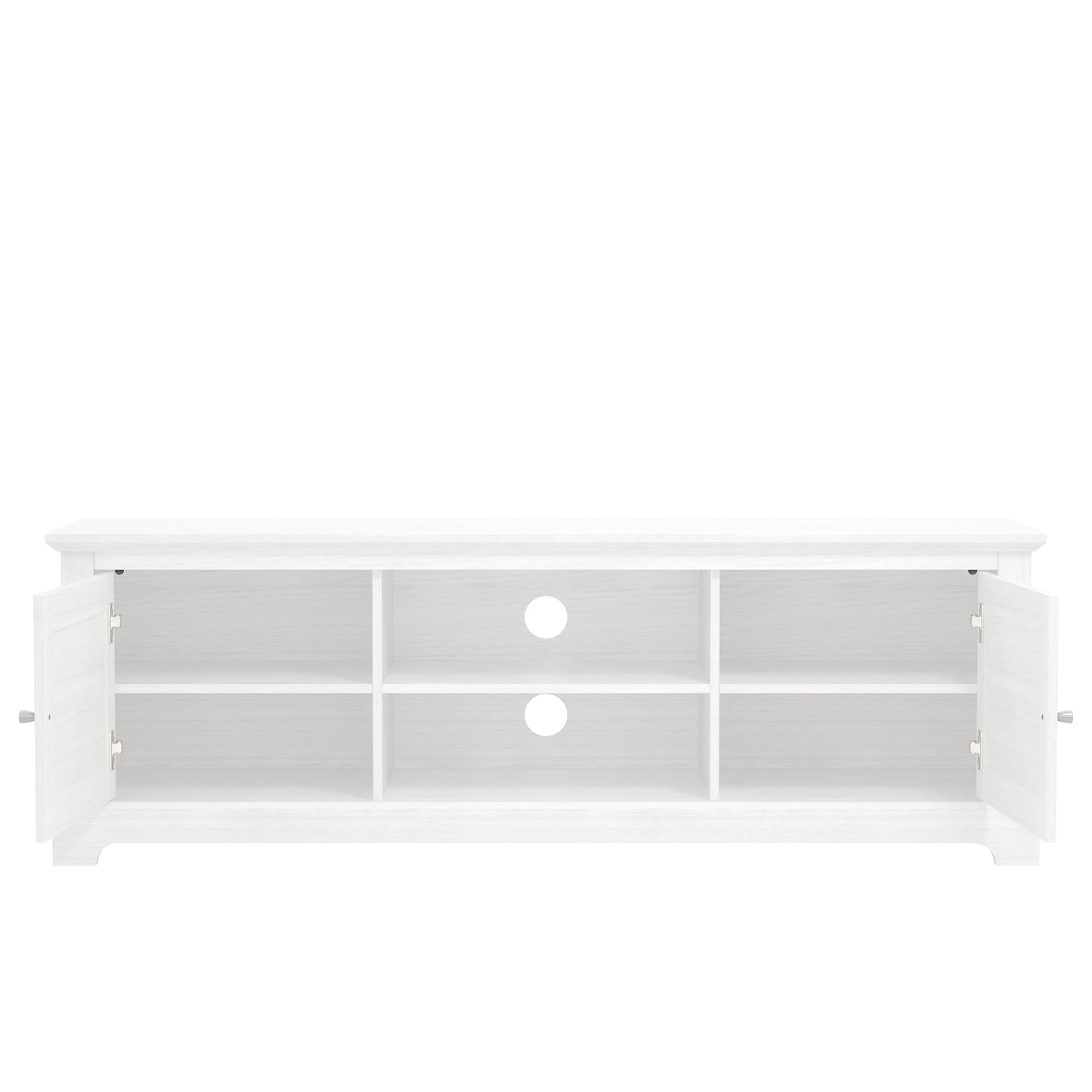 Salcombe TV Unit White 6 Shelves 2 Doors