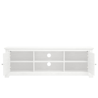Salcombe TV Unit White 6 Shelves 2 Doors