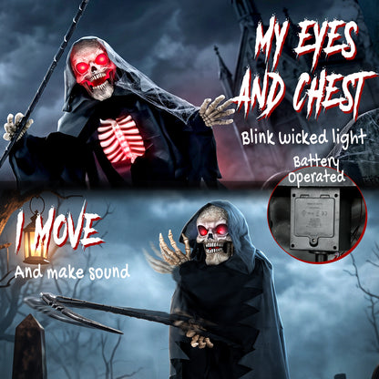 Animated Grim Reaper Halloween Decoration - 170cm