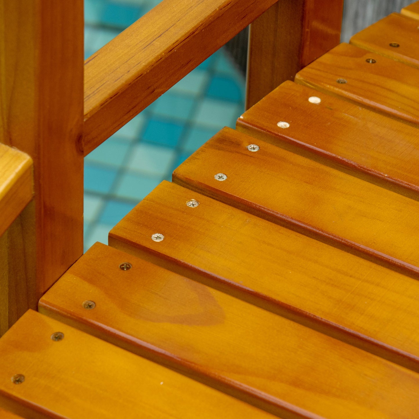 Outsunny Wooden Garden Bridge with Safety Railings